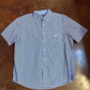 Mens Chaps Gingham Short Sleeve Button Front Shirt